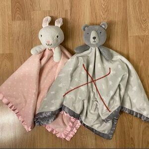 Stuffed Bunny Lovey Binky Security Blanket